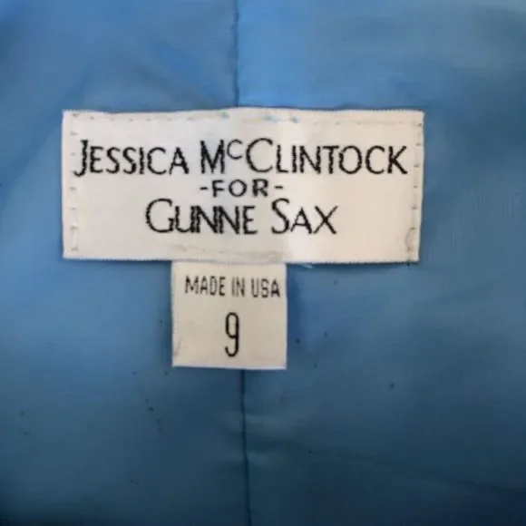 Vintage Jessica McClintock for Gunne Sax Prom Dress Size 9 Made in USA Frozen - Picture 3 of 10